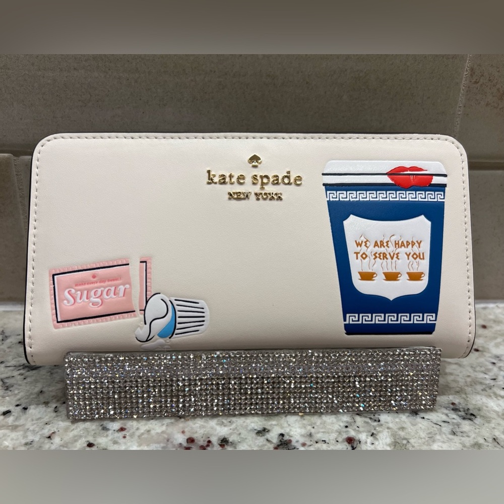 Kate Spade KF487 Coffee Break Large Slim Bi-fold Wallet